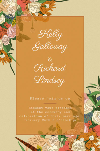 Wedding Invitation Maker with Illustrated Flowers