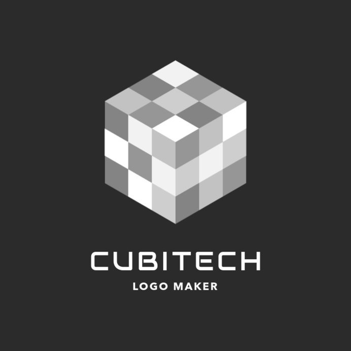 Placeit - Tech Company Logo Template Featuring a Checkered Cube ...
