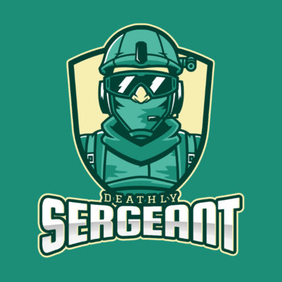 Shooting Gaming Team Logo Maker with a Geared Soldier's Face Illustration 2449z