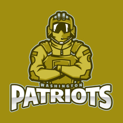 Gaming Logo Maker Featuring a Confident Soldier Illustration