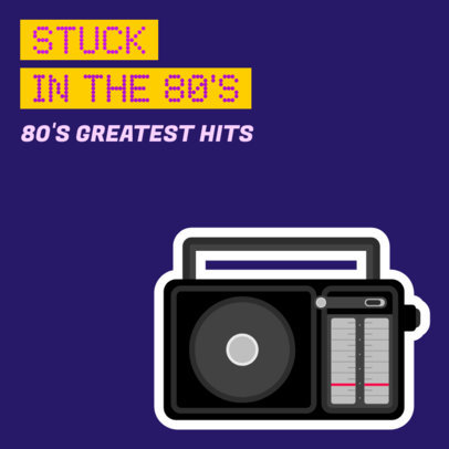 Podcast Cover Template for Retro Music Shows