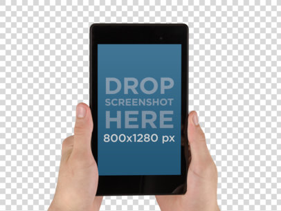 Mockup of Someone Holding a Nexus 7