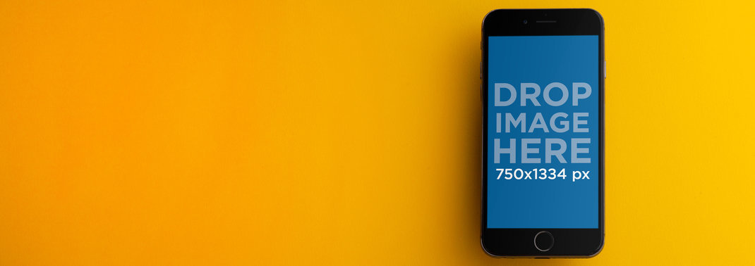 iPhone Mockup in Front of a Yellow Background