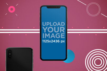 iPhone XS Mockup Featuring an Abstract Background 