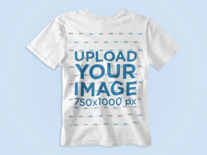 Clothing Mockup of the Back of a T-Shirt Over a Solid Backdrop