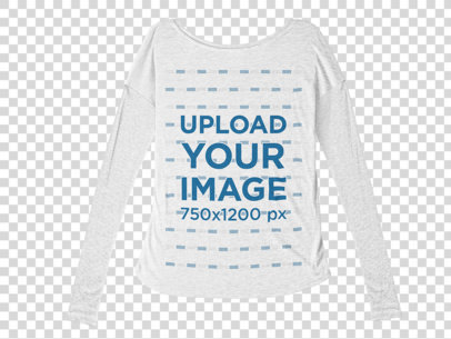 Long Sleeve Tee Mockup Lying Against a Transparent Background