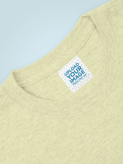Mockup of a Square Clothing Label on a Heather T-Shirt 