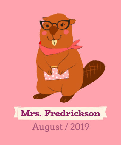 Cartoon T-Shirt Design Template for a School Teacher