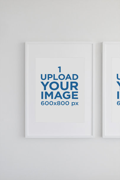 Art Print Mockup Featuring a White Background 
