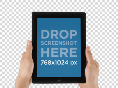 Mockup of Someone Holding a Black iPad