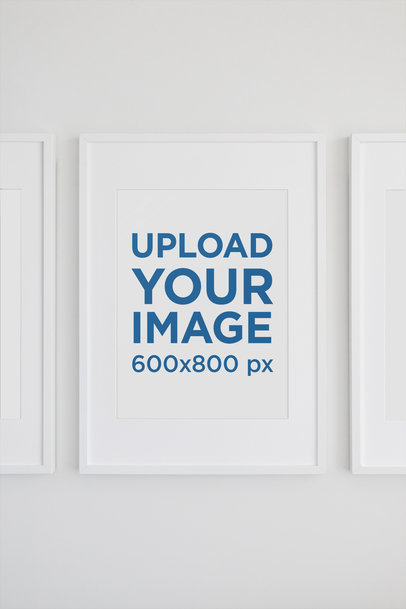 Minimal Mockup Featuring an Art Print Against a White Wall