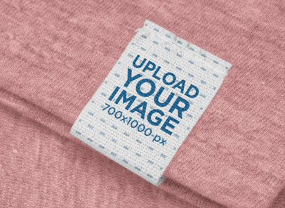Clothing Label Mockup on a Customizable T-Shirt 