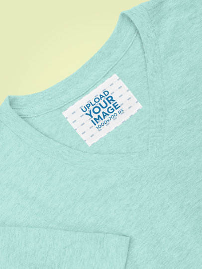 Mockup of a Clothing Label on a Heathered V-Neck T-Shirt