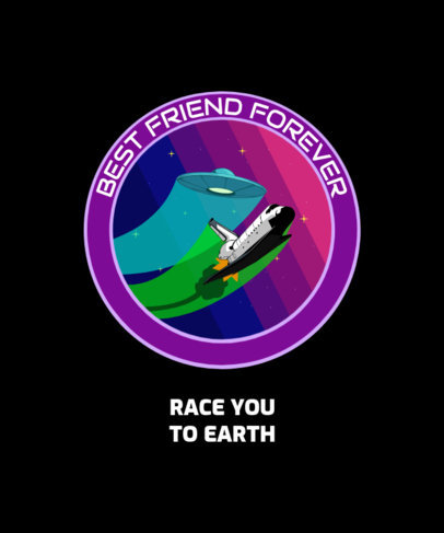 Funny Alien T-Shirt Design Template