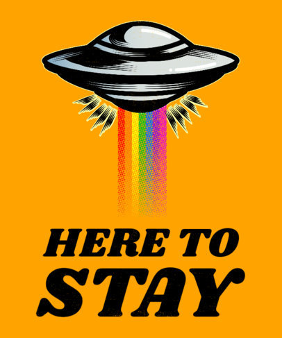 T-Shirt Design Generator Featuring an Illustration of a Friendly Spaceship