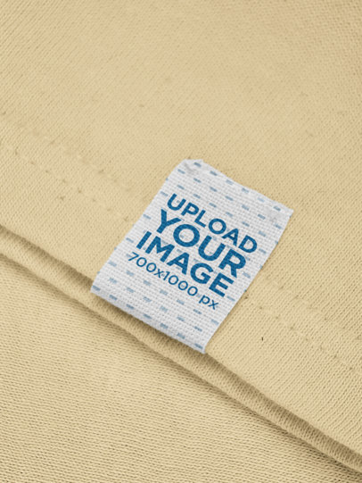 Mockup of a Clothing Label Attached to a Tee