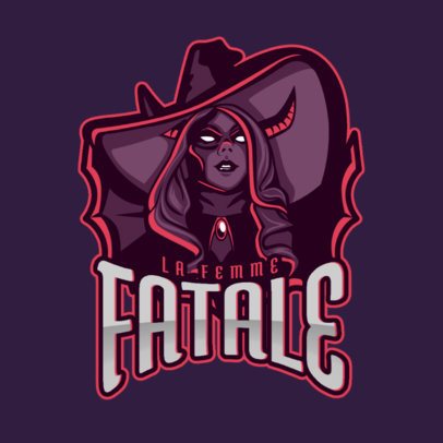Gaming Logo Maker Featuring a Dark Witch Illustration 2455m