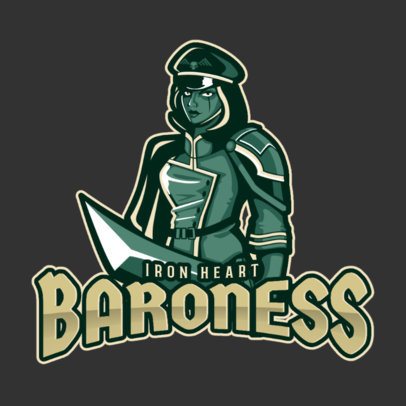 Gaming Logo Template with a Female Warrior Illustration Inspired in Mobile Legends 2455p