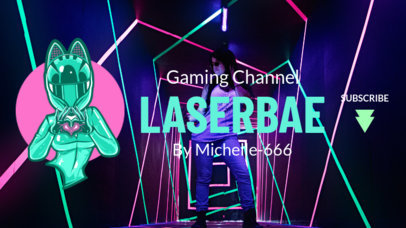 Fortnite -Inspired YouTube Banner Maker with a Female Character with a Helmet 1735k