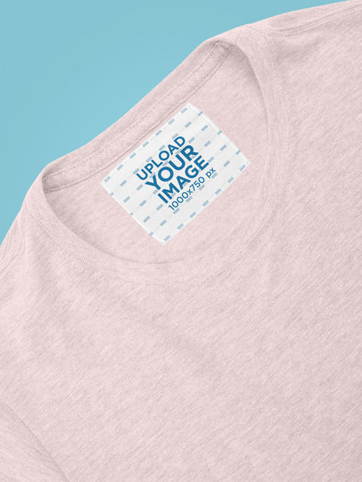 Mockup of Clothing Label on a Heathered T-Shirt 