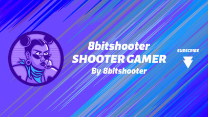 YouTube Banner Template with a Female Character Inspired by Fortnite