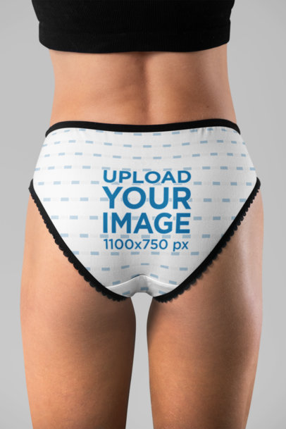 Underwear Mockup of Women's Panties in Back View