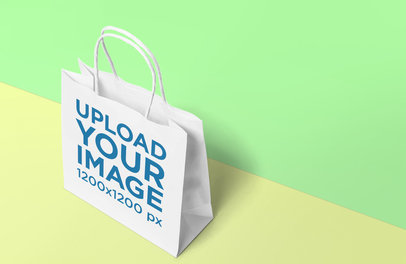 Gift Bag Mockup Featuring a Two-Color Background 651-el