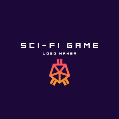 Gaming Logo Template with a Futuristic Abstract Illustration