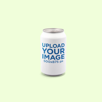 Minimal Soda Can Mockup Featuring a Plain Background