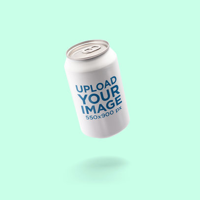 Soda Can Mockup Featuring a Solid Color Background 