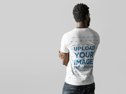 Back of a Man Wearing a Tshirt Mockup