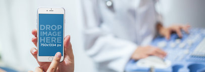 iPhone Mockup Featuring a Group of Doctors in an ER 