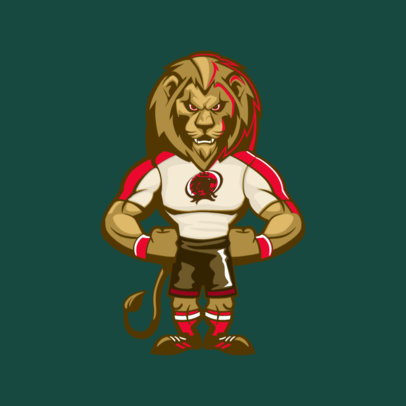 Mascot Template with an Angry Lion 2381g