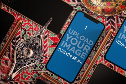 iPhone 11 Pro Mockup Featuring an Arabic Setting