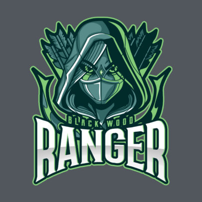 DOTA 2 Inspired Logo Generator Featuring a Female Ranger Clipart 2499i