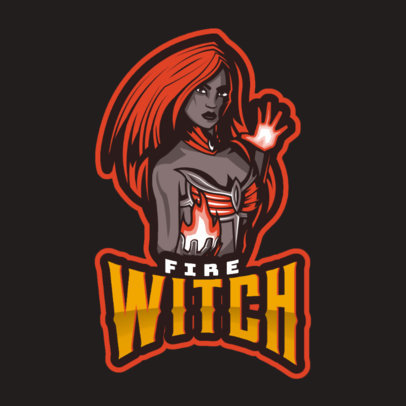 Gaming Logo Maker Featuring a DOTA 2 Inspired Fire Witch Character 2499l