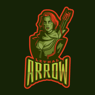MOBA Inspired Logo Maker with a Female Archer Clipart 2499n