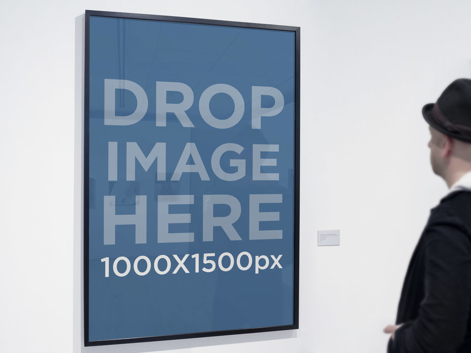 Design Product Mockup. Art gallery visitor