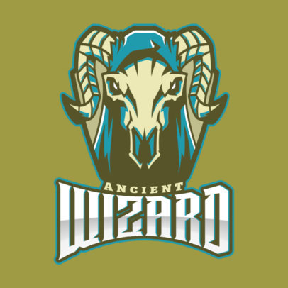 Gaming Logo Template Featuring a Bighorn Sheep Skull Illustration 2499bb