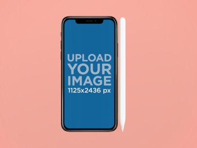 iPhone 11 Pro Mockup Featuring an Apple Pencil 29458