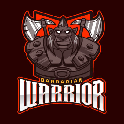 DOTA 2 Inspired Logo Template Featuring a Barbarian Warrior