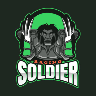 Logo Generator Inspired in DOTA 2 Featuring a Fierce Soldier