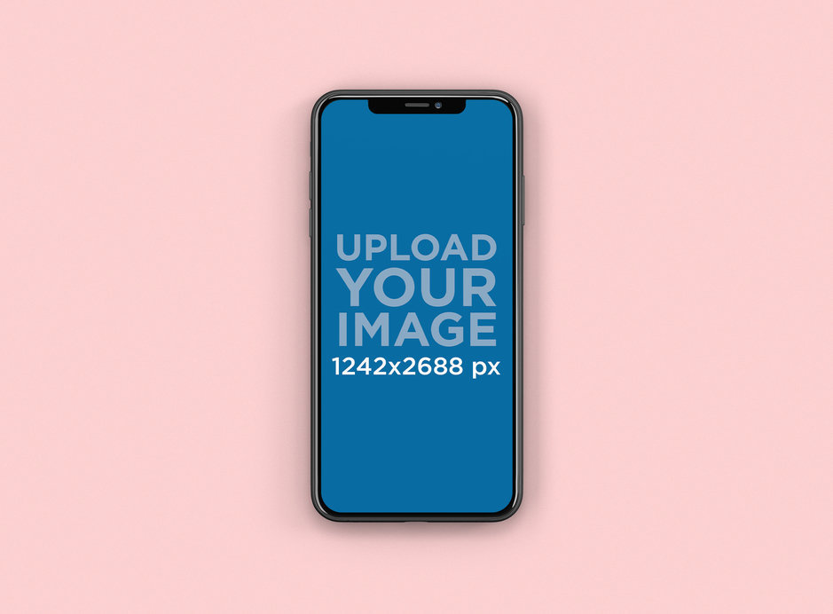 iPhone 11 Pro Max Mockup featuring a Color-Custom Backdrop