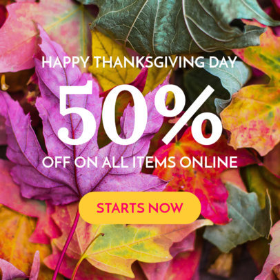 Promotional Banner Maker with Colored Fall Leaves