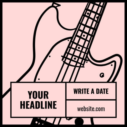 Instagram Post Maker for a Musician with a Doodle Guitar