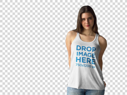 Bella Canvas Tank Top Mockup of a Woman at a Photoshoot