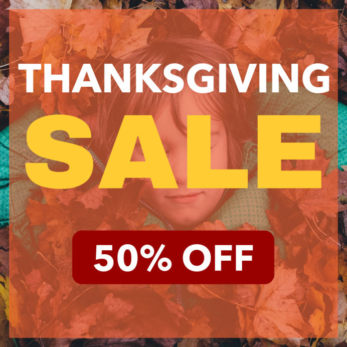 Ad Banner Design Template for a Thanksgiving Discount