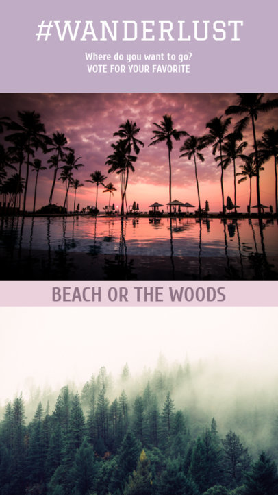 Instagram Story Maker with This or That Options for a Traveling Questionnaire 950b