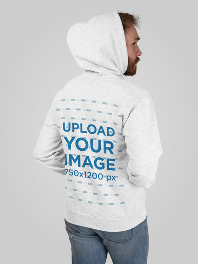 Heather Hoodie Mockup Featuring a Man in the Studio