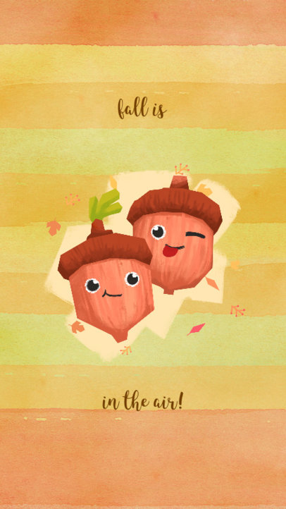 Autumn-Themed Instagram Story Maker Featuring Two Illustrated Cute Acorns 1044o